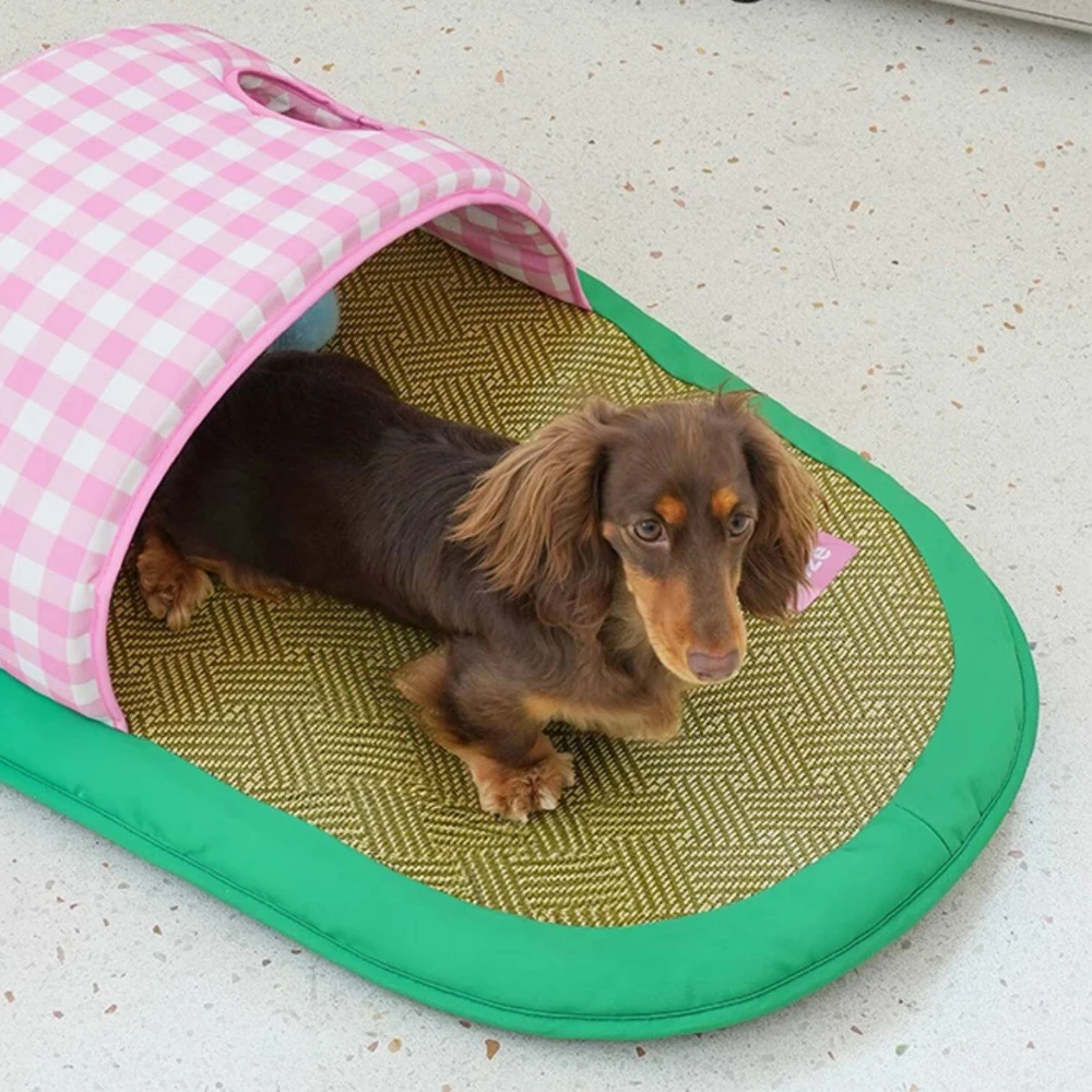 Cama de ratán tejida para perros – Refrescante y acolchada para verano - imagen 5