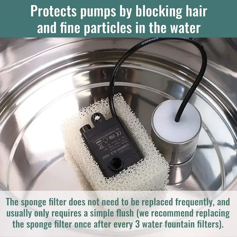 6 unids/pack filtros de fuente de agua para mascotas filtros de fuente de agua de repuesto para gatos filtros dispensadores de agua para mascotas con esponjas para gato - imagen 5