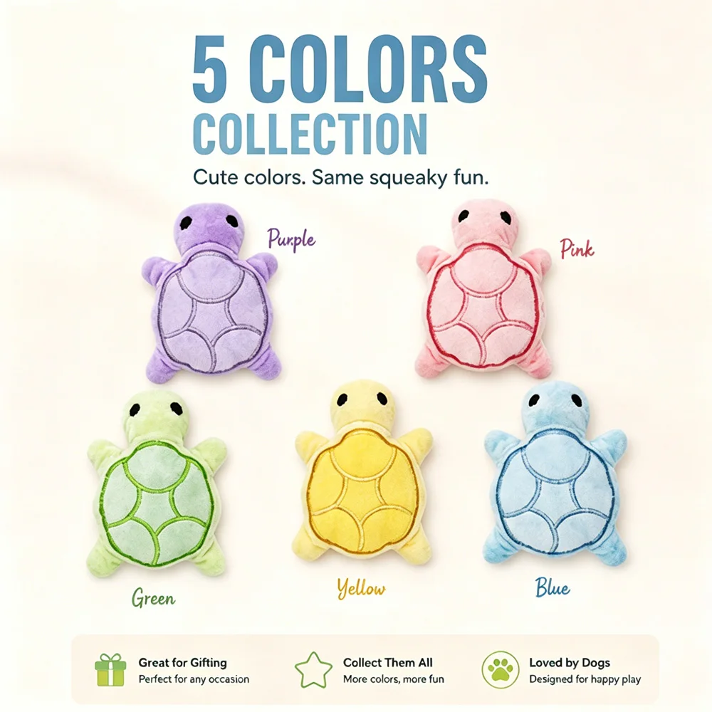 Juguete con sonido de mini tortuga de peluche para perros pequeños - imagen 5