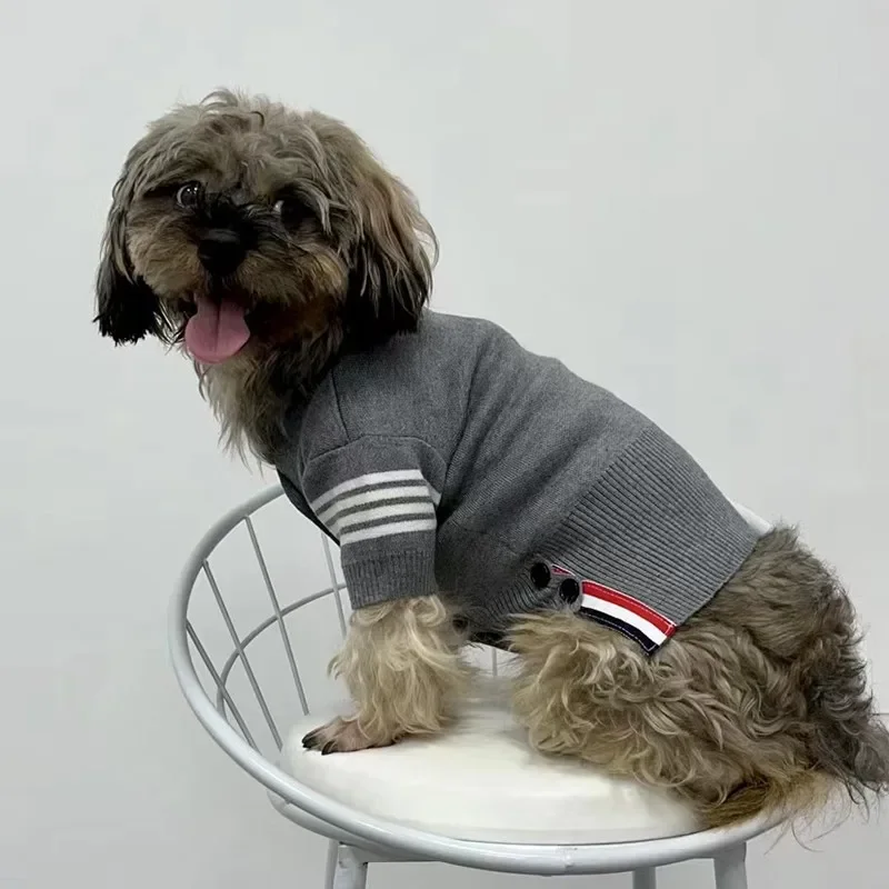 Otoño e invierno mascota cálido suéter de punto perro gato Teddy ropa de moda - imagen 3