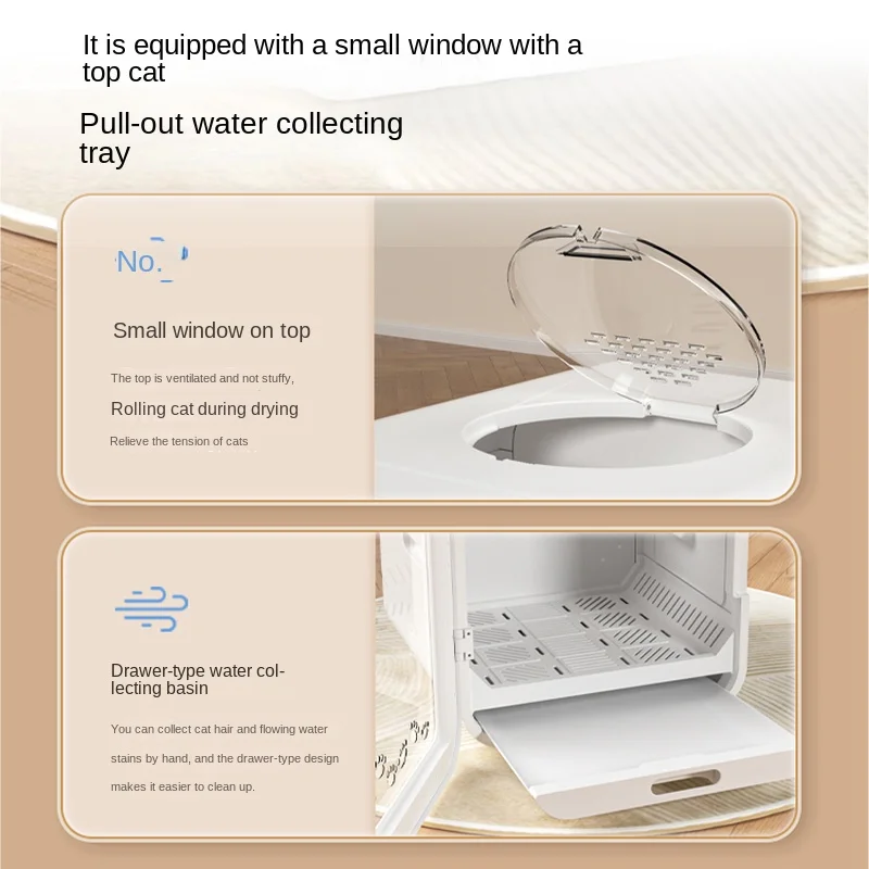 Secador de mascotas automático a granel grande, secador seco de 360 grados para gatos y perros pequeños, control de temperatura inteligente, pantalla táctil LED - imagen 5