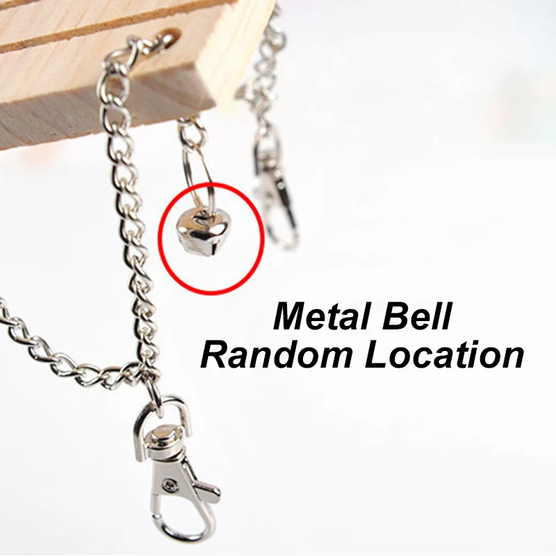 1 Uds. Juguete para mascotas, juguete para hámster, campana, hamaca columpio, plataforma de loro para mascotas pequeñas de madera, puente de suspensión de madera suspendido D9068 - imagen 5