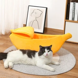 Cama plátano suave y acogedora para gatos y perros