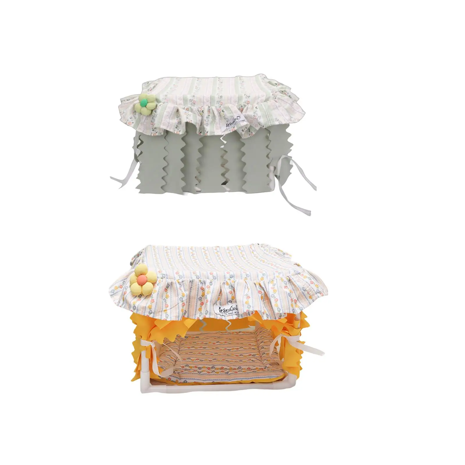 Guinea Pig Hideout Cozy with Curtains Cage Accessories Hamster House Guinea Pig Bed for Chinchilla Rat Bunny Hedgehog Hamster