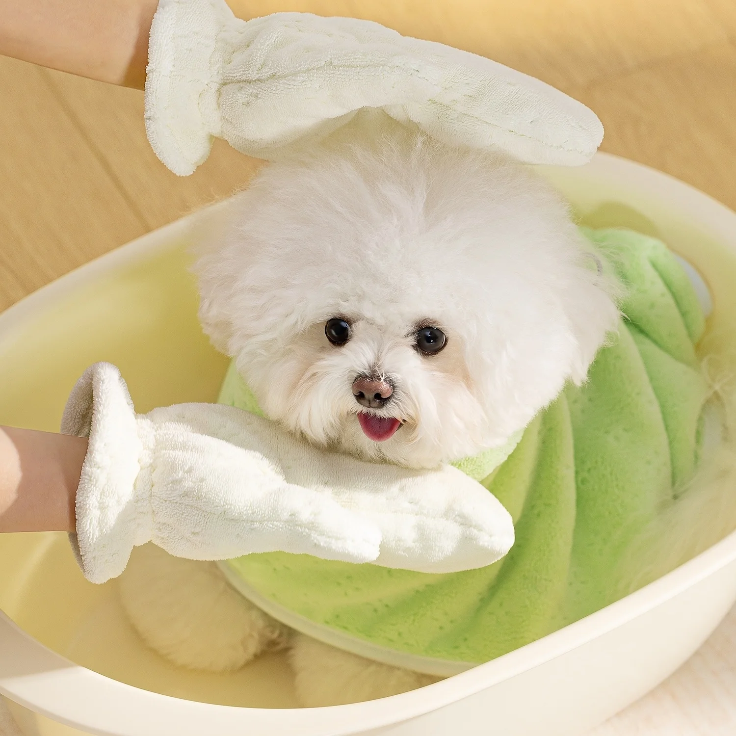 Albornoz para mascotas, bonito abrigo de secado para perros, pijamas suaves de secado rápido para gatos y perros, Toalla de baño absorbente para mascotas, suministros de baño para perros - imagen 3