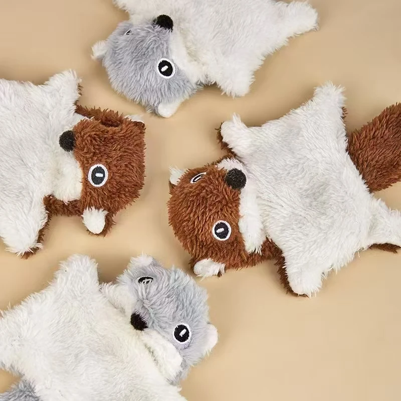 Juguete para mascotas, juguete de peluche con sonido para mascotas, ardilla voladora, timbre de papel, juguete Molar para perros resistente a mordeduras de Hi - imagen 4