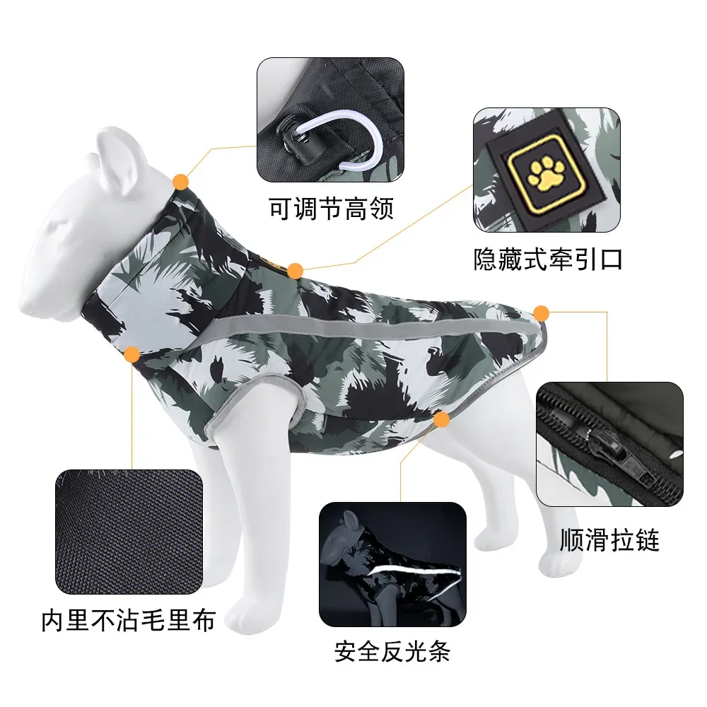 Otoño e Invierno nueva ropa para mascotas abrigo de algodón grueso y cálido para perros chaqueta para perros grandes ropa para mascotas - imagen 2