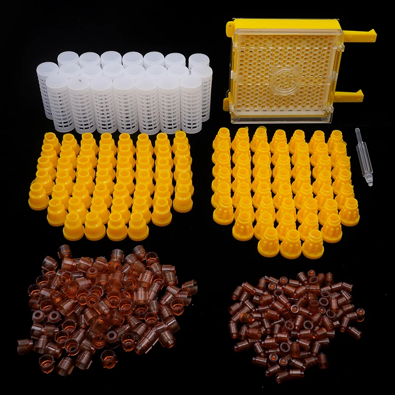 Kit de cría de abejas y reina, Jenter completo, herramientas de apicultura para caja de apicultura, soporte de jaula, tazas de células de plástico, sistema de cría de abejas, 1 Juego