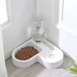 Cuenco automático para beber amor para mascotas, cuenco para gatos a prueba de humedad, lavabo para perros, bebedero y alimentación multifuncional de doble uso