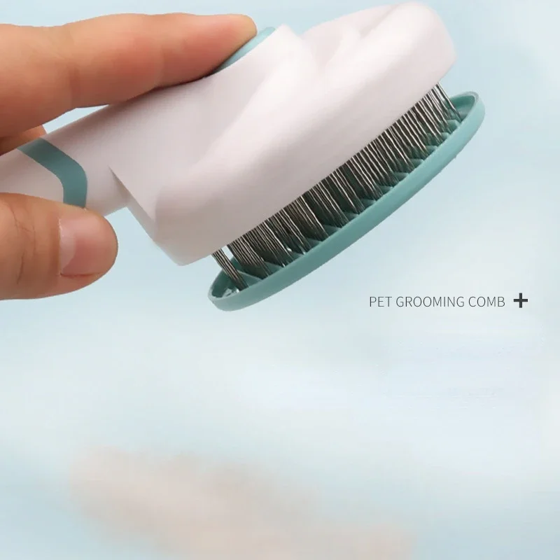 Peine autolimpiante para mascotas, removedor de pelo, cepillo para gatitos y cachorros, herramienta de aseo para mascotas, Chihuahua, Bulldog, Pomeriano, accesorios para perros y gatos - imagen 5