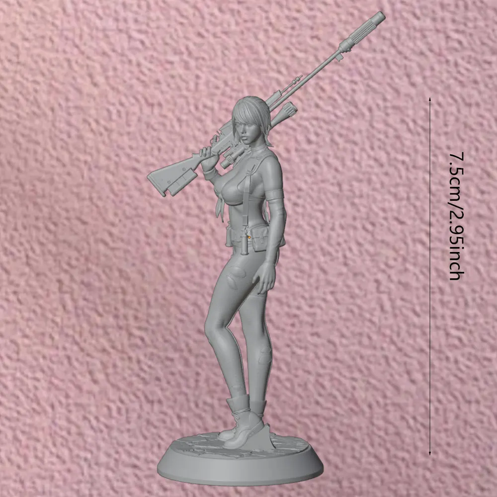 Figura Sniper Girl 75 mm - estatua coleccionable para mascotas