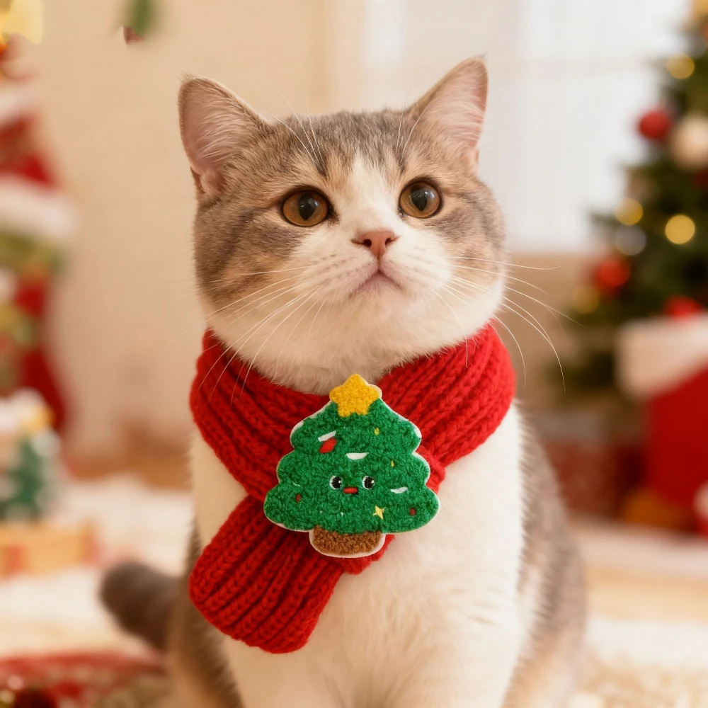 Bufanda navideña para gatos y perros pequeños – Cálida en invierno - imagen 2