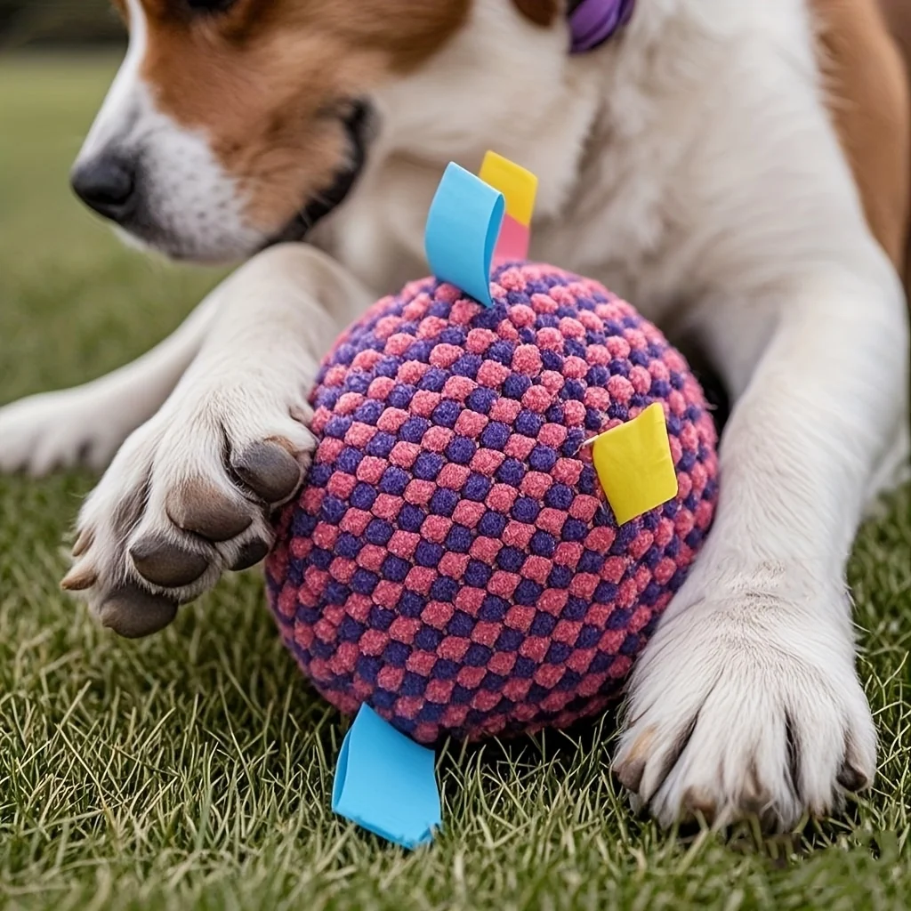 Pelota de juguete interactiva Vocal para perro de peluche con campana de cinta, juguete ruidoso para mascotas, juguete con sonido divertido para entrenamiento de perros, bonito juguete de regalo para mascotas - imagen 2