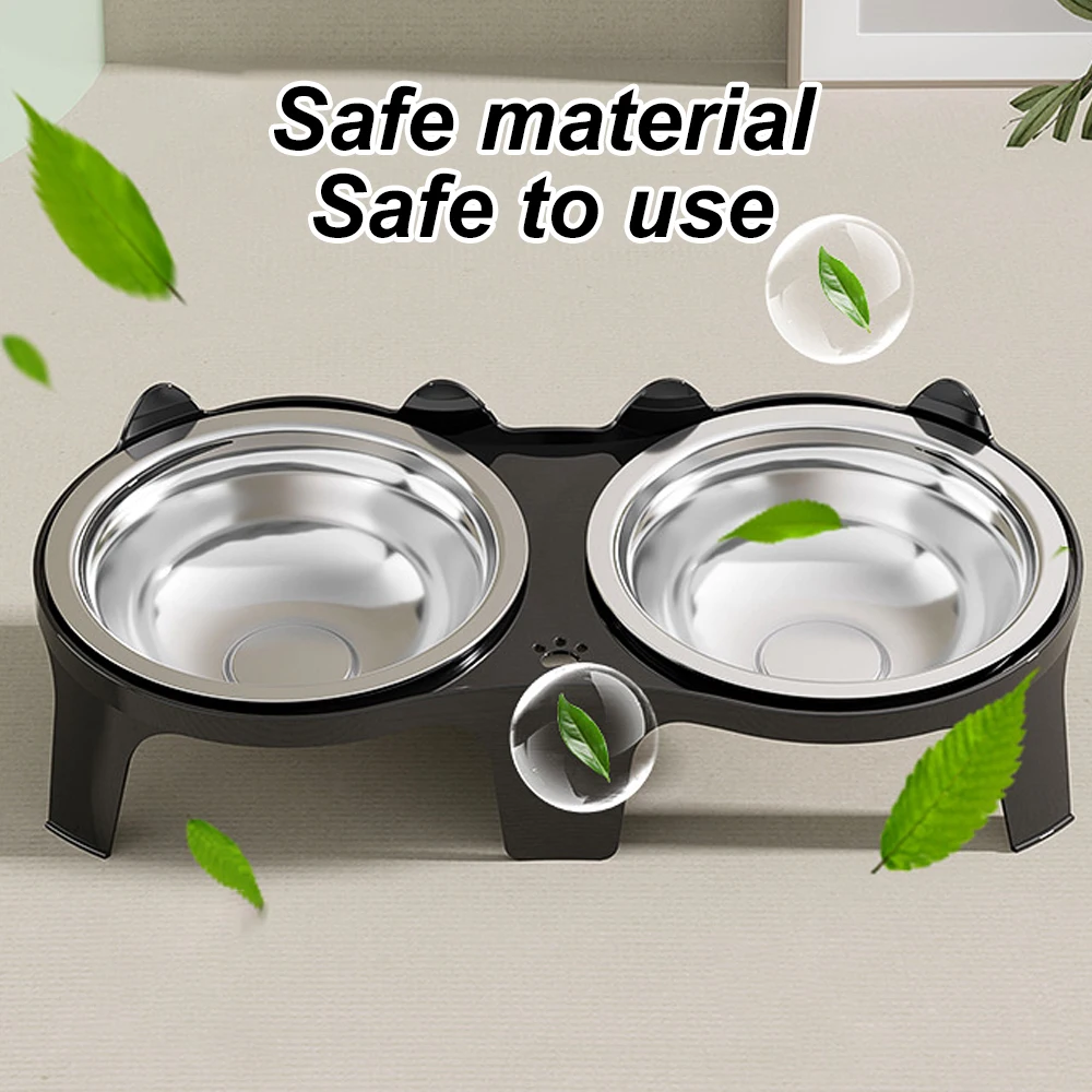 Cuenco de agua y comida para gatos de acero inoxidable, con diseño antipunta, gran capacidad, diseño fácil de comer, para alimentación de perros y gatos, 1 ud. - imagen 3