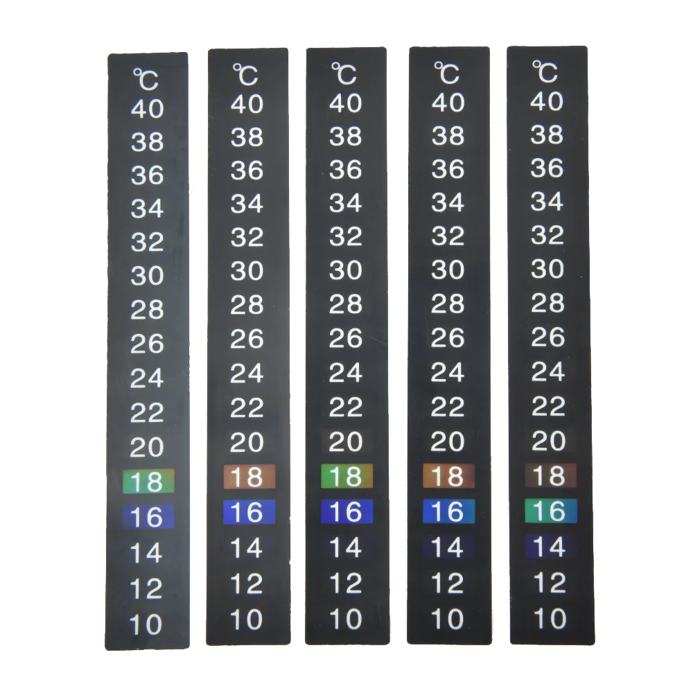 Tira termométrica adhesiva para acuario con doble escala