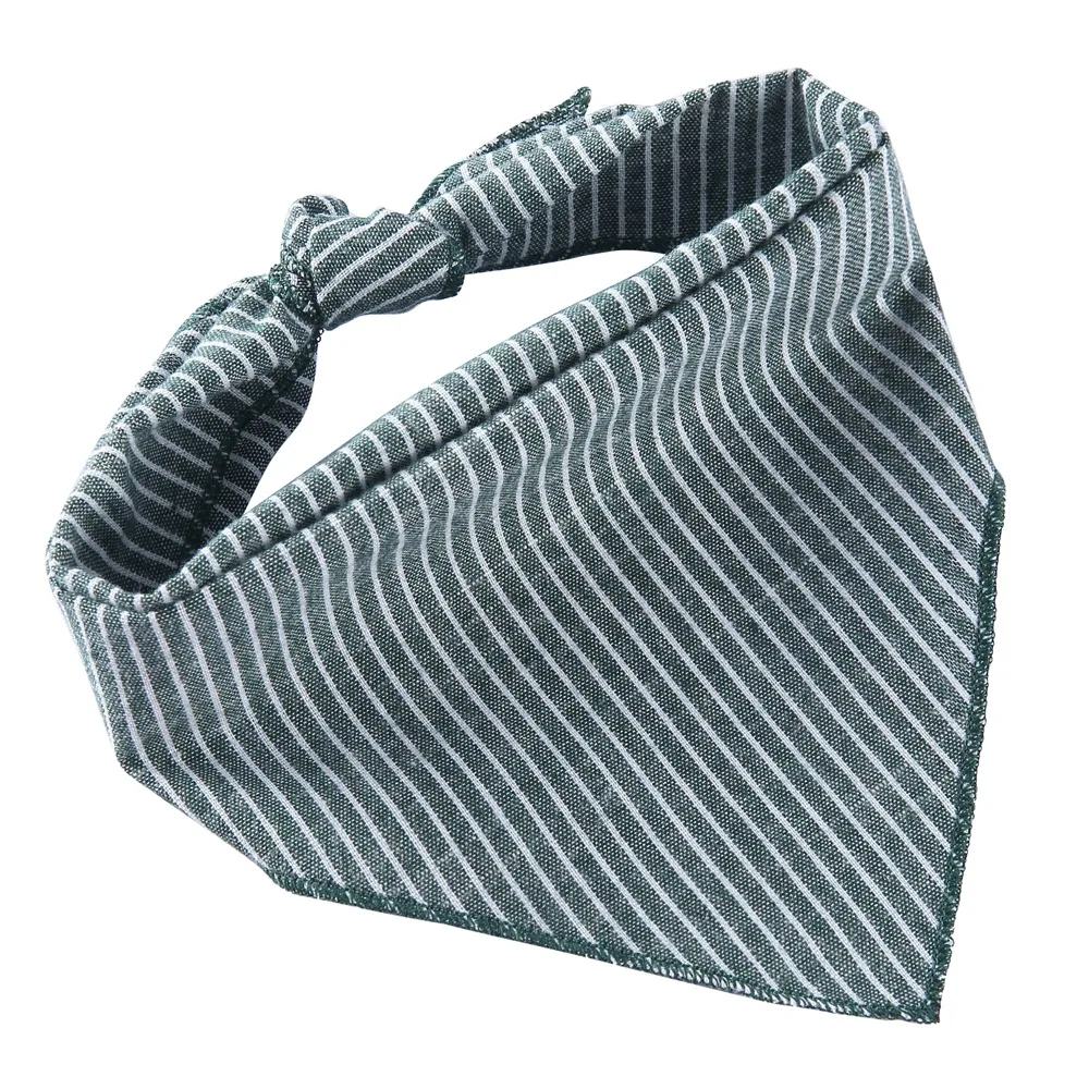 Pañuelo de algodón a rayas azul y blanco para perros y gatos