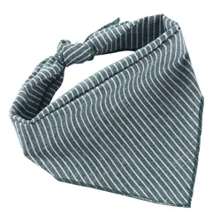 Pañuelo de algodón a rayas azul y blanco para perros y gatos