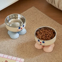 Cuenco elevado con base antideslizante para gatos y perros – Fácil de limpiar