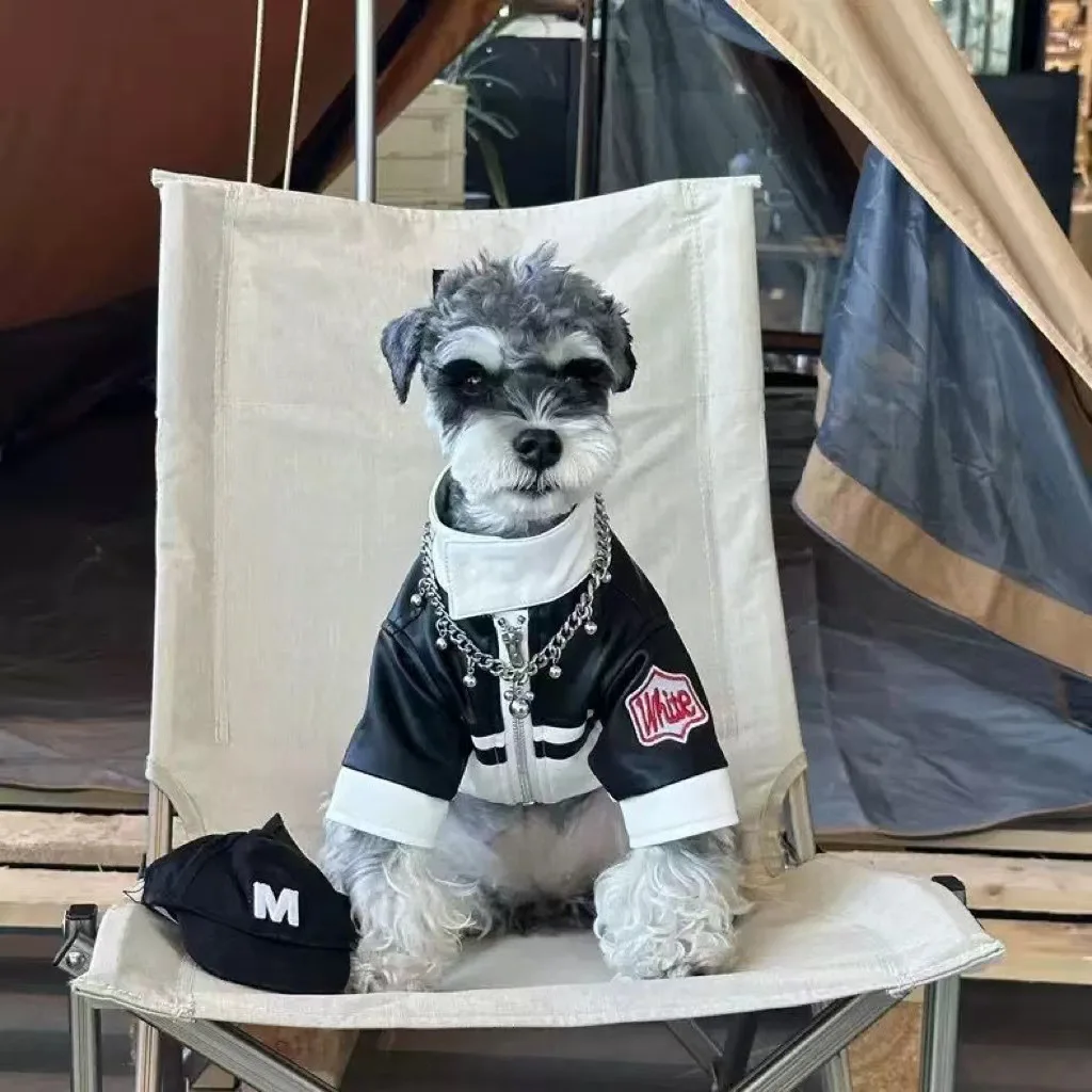 Chaqueta de empalme de motocicleta para perros, ropa a prueba de viento, abrigo cálido para montar al aire libre, accesorios para mascotas, otoño - imagen 2