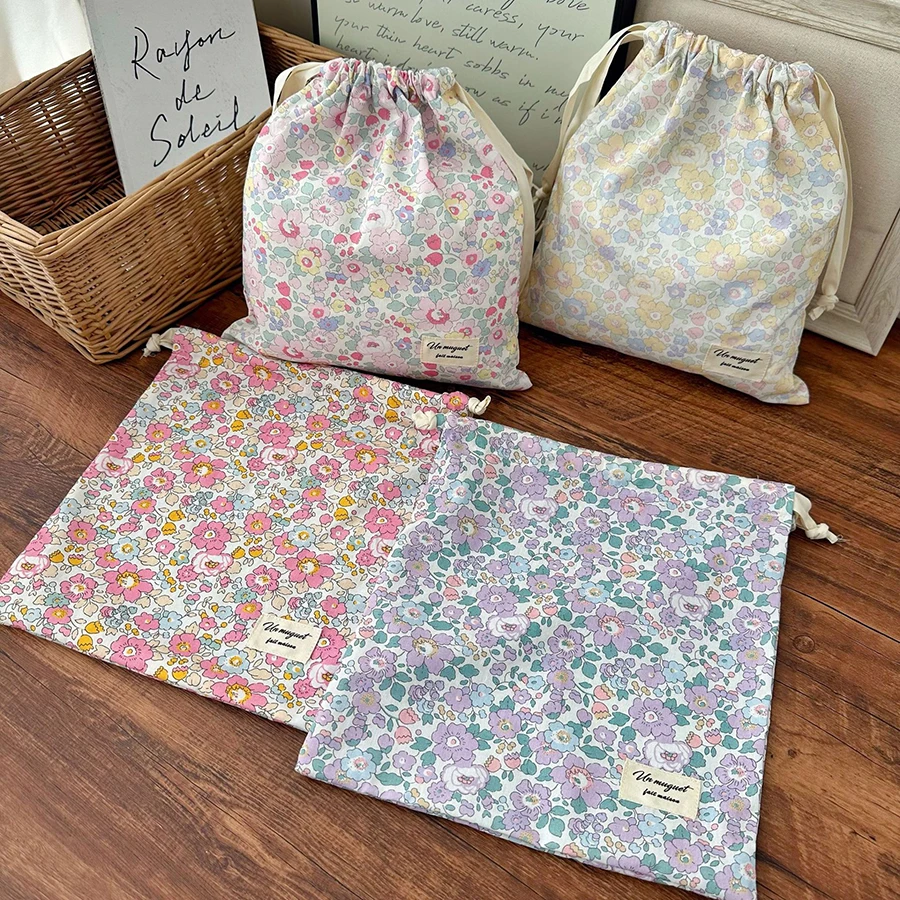 Organizador de viaje para accesorios de mascota – Bolsa algodón floral - imagen 3