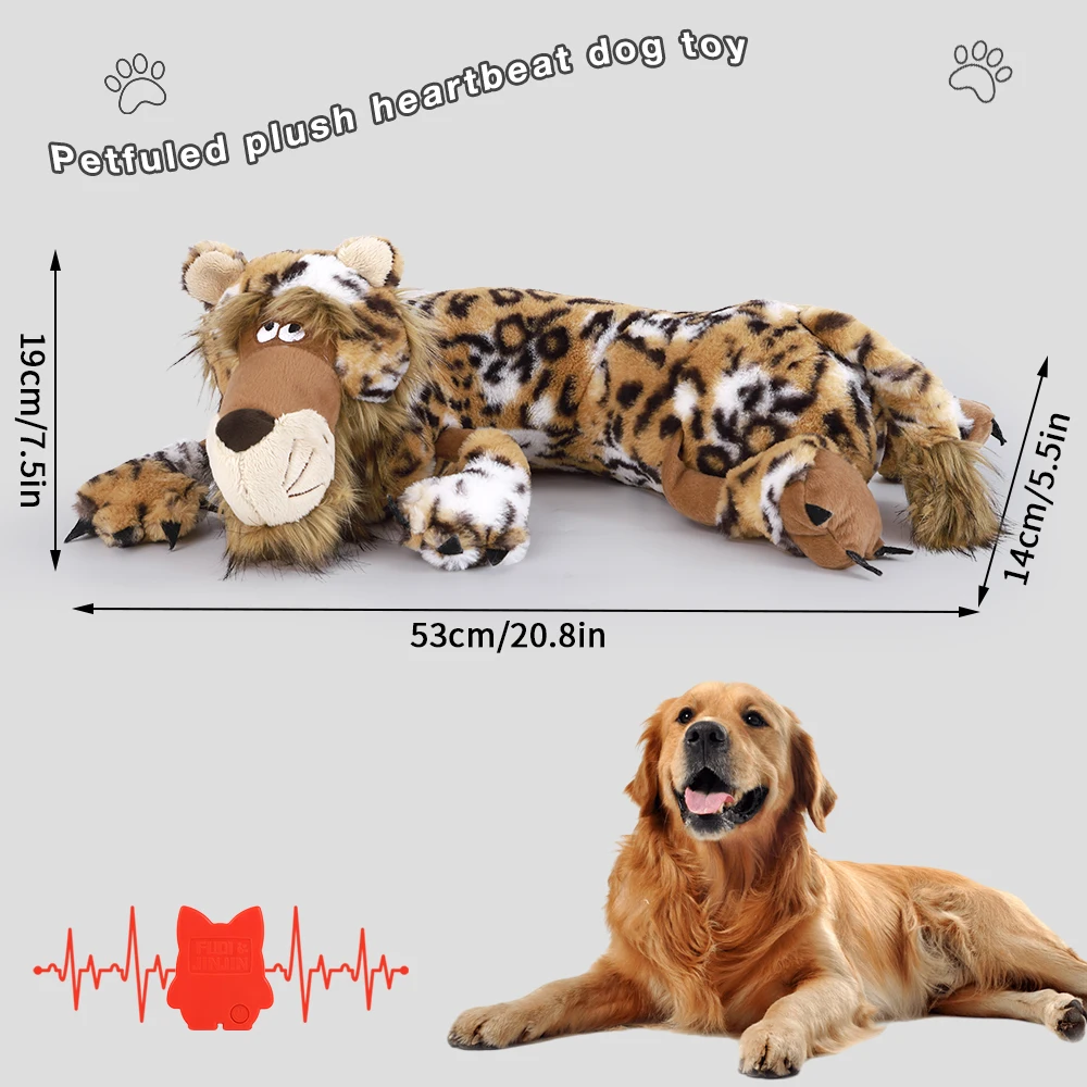 Cachorro relleno con latido del corazón, juguete de peluche con latido del corazón para mascotas, ayuda para dormir, perrera, juguete de entrenamiento para abrazar - imagen 3
