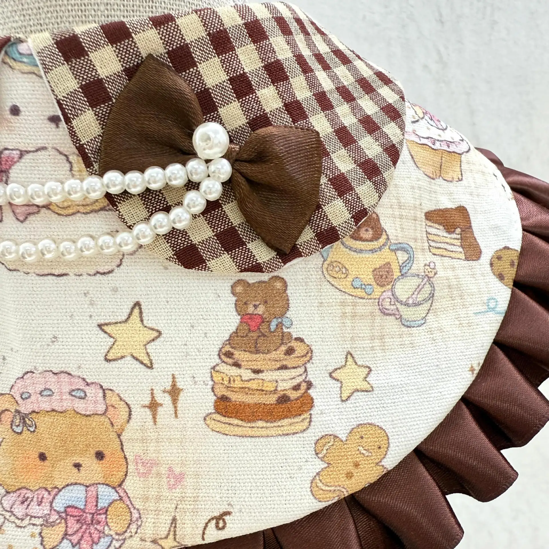 Bufanda para mascotas, fiesta de cumpleaños, lazo de perlas a cuadros, Collar para perro y gato, decoración de corbata, ropa para cachorros, ropa para perros pequeños - imagen 2