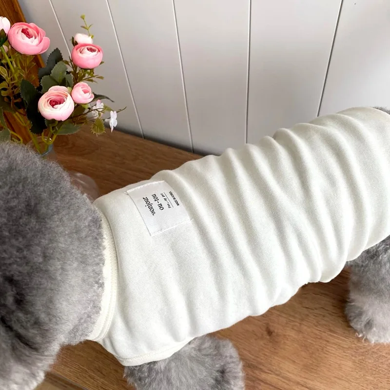 Camiseta sin mangas de Color sólido para mascotas, helado fino, Teddy Schnauzer, Yorkshire, gato, Top de manga corta, ropa para cachorros - imagen 4