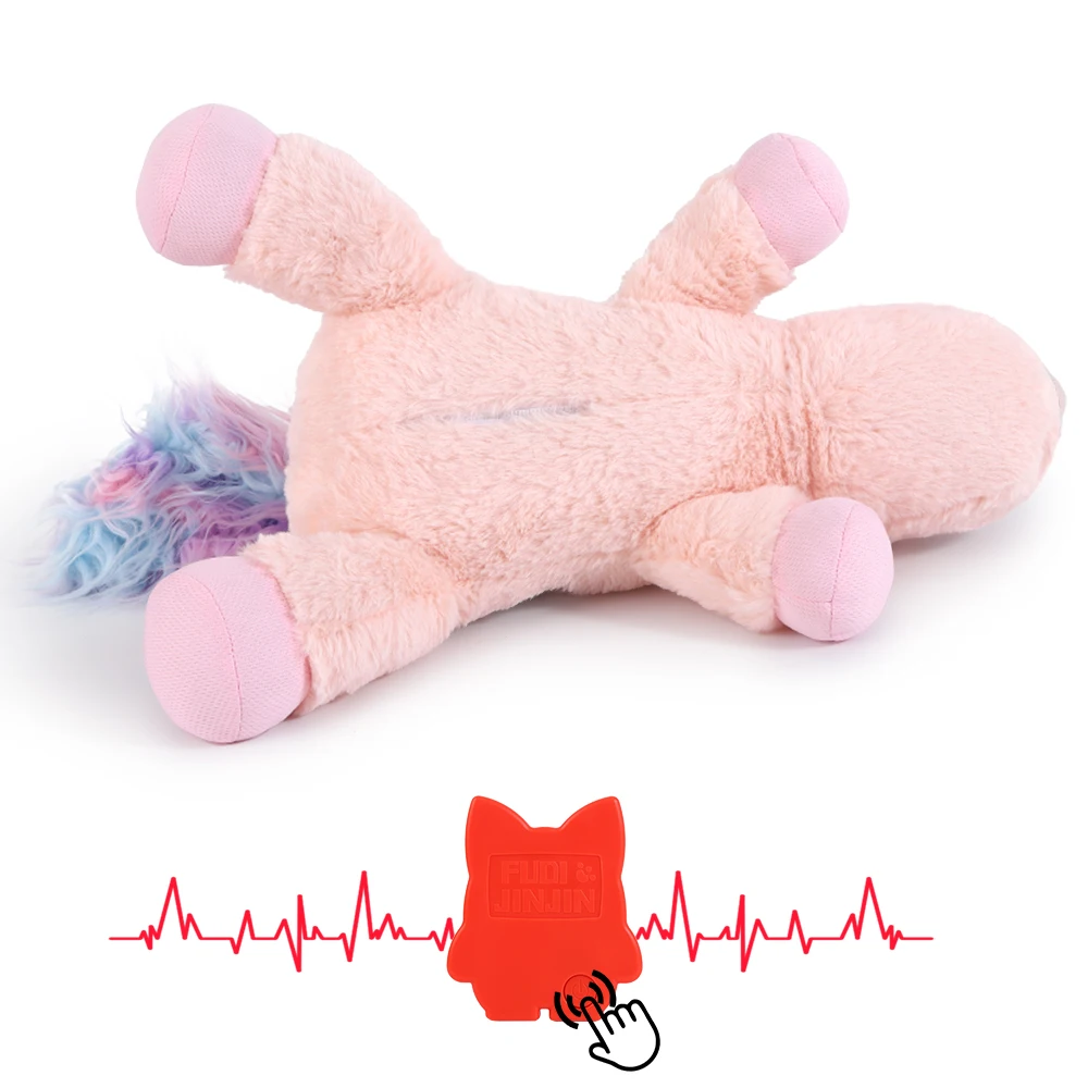 Juguete peluche unicornio con latido para cachorros – Calmante suave - imagen 3