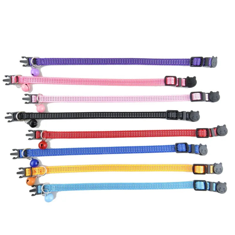 Collar reflectante personalizado con etiqueta de identificación y nombre de gato, accesorios personalizados de liberación rápida, Collar para perros pequeños y gatos, grabado gratis - imagen 3