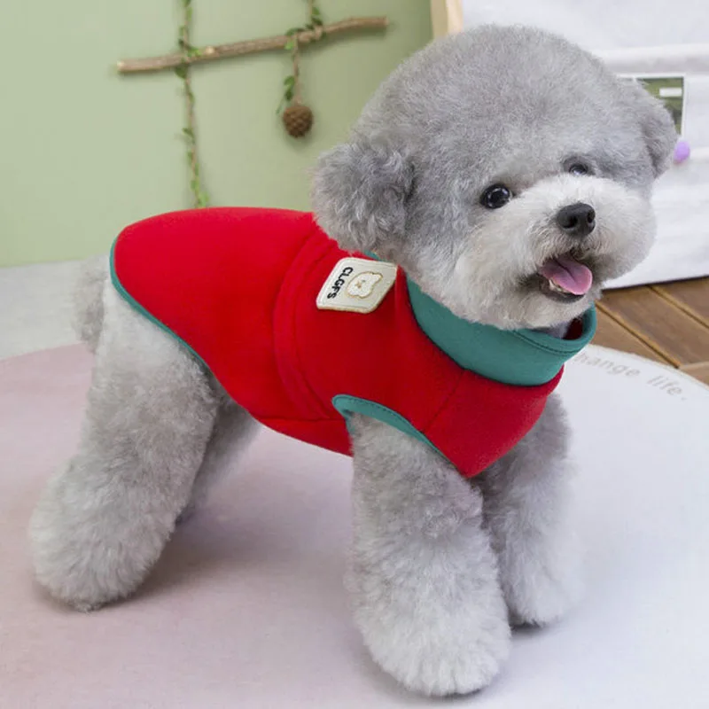 Sudaderas con capucha de lana con cremallera, jerséis de invierno sin mangas para perros pequeños, ropa para mascotas Chiwawa York, suéter para cachorros, sudadera - imagen 3