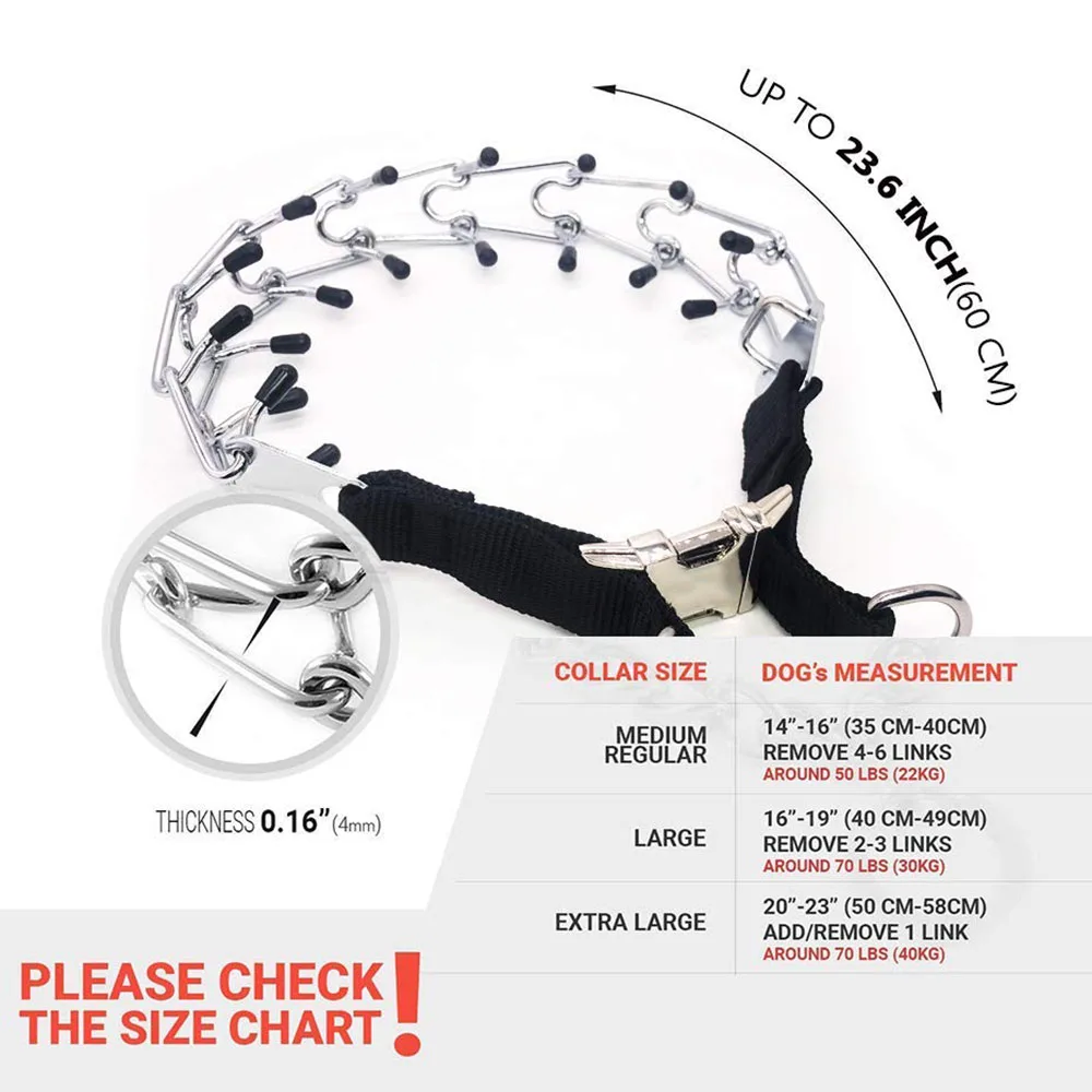 Pit Bull-Collar de perro con broche de liberación rápida y tapas de goma chapadas, accesorio de entrenamiento de pastor alemán, con engranaje de Metal - imagen 4