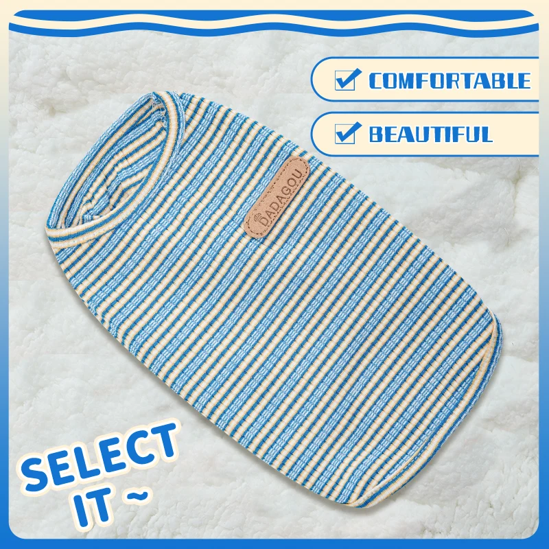 Ropa de verano para mascotas, Chaleco de punto para perros pequeños, camiseta transpirable para cachorros, vestido lindo de moda para gatos - imagen 4