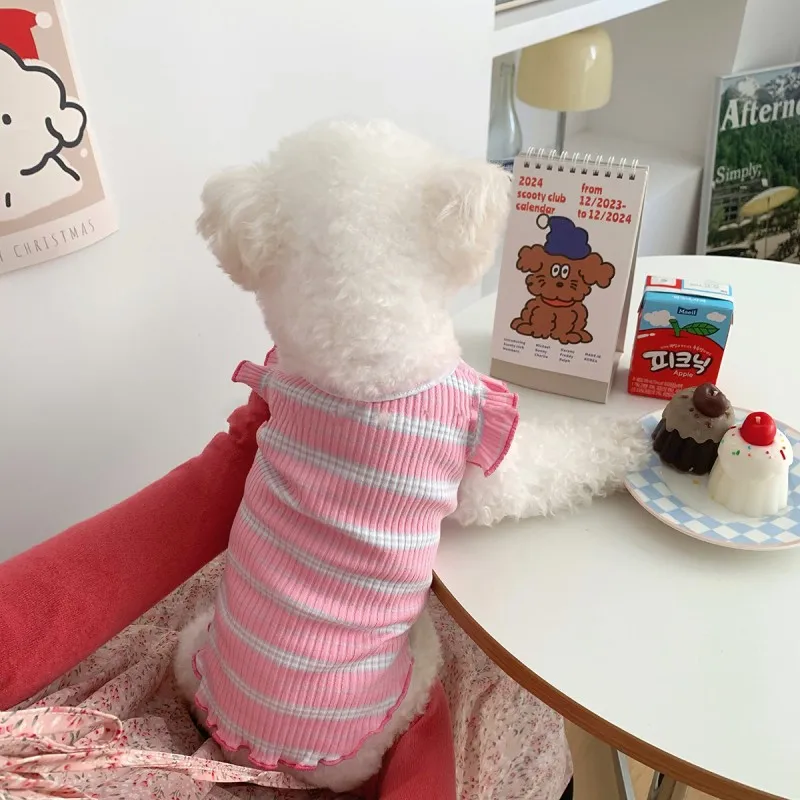 Camisa a rayas cerezas para perro pequeño Chihuahua y Bichón - imagen 2