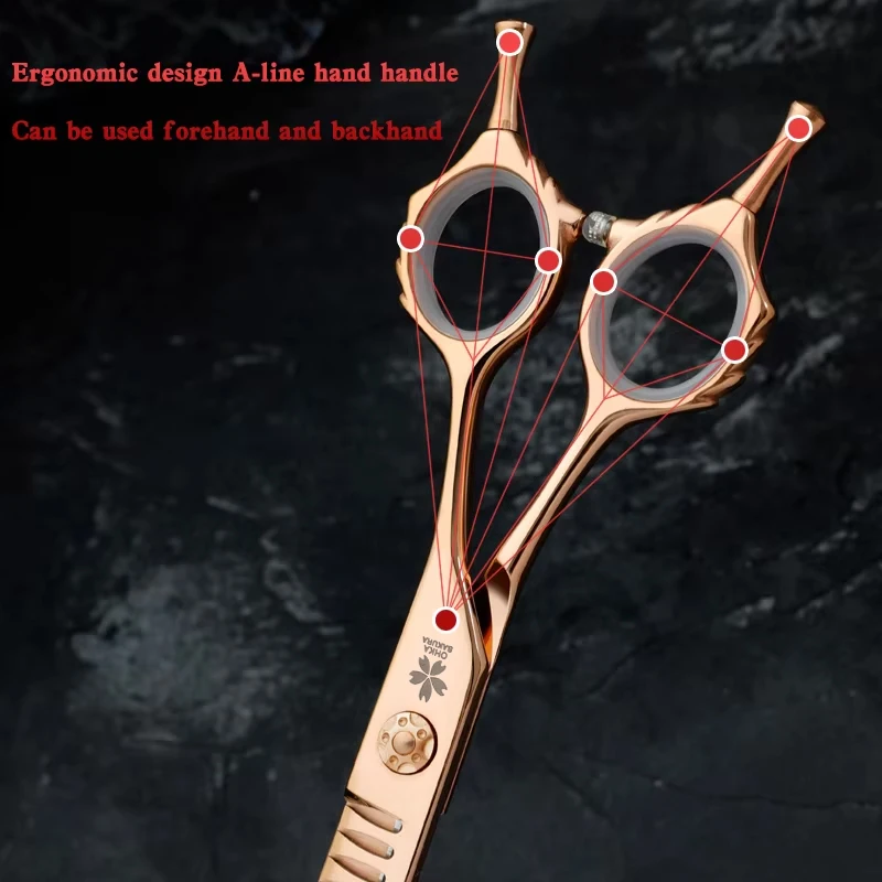 Tijeras profesionales de peluquero para mascotas, herramienta de corte de Pomerania de peluche con borde curvo y hueso de pescado, 7,5" - imagen 4