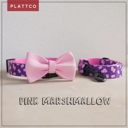 PLATTCO ajustable personalizado PINK MARSHMALLOW suministros para perros producto para mascotas unisex pajarita mediana conjunto de correa 5 tamaños PDC318