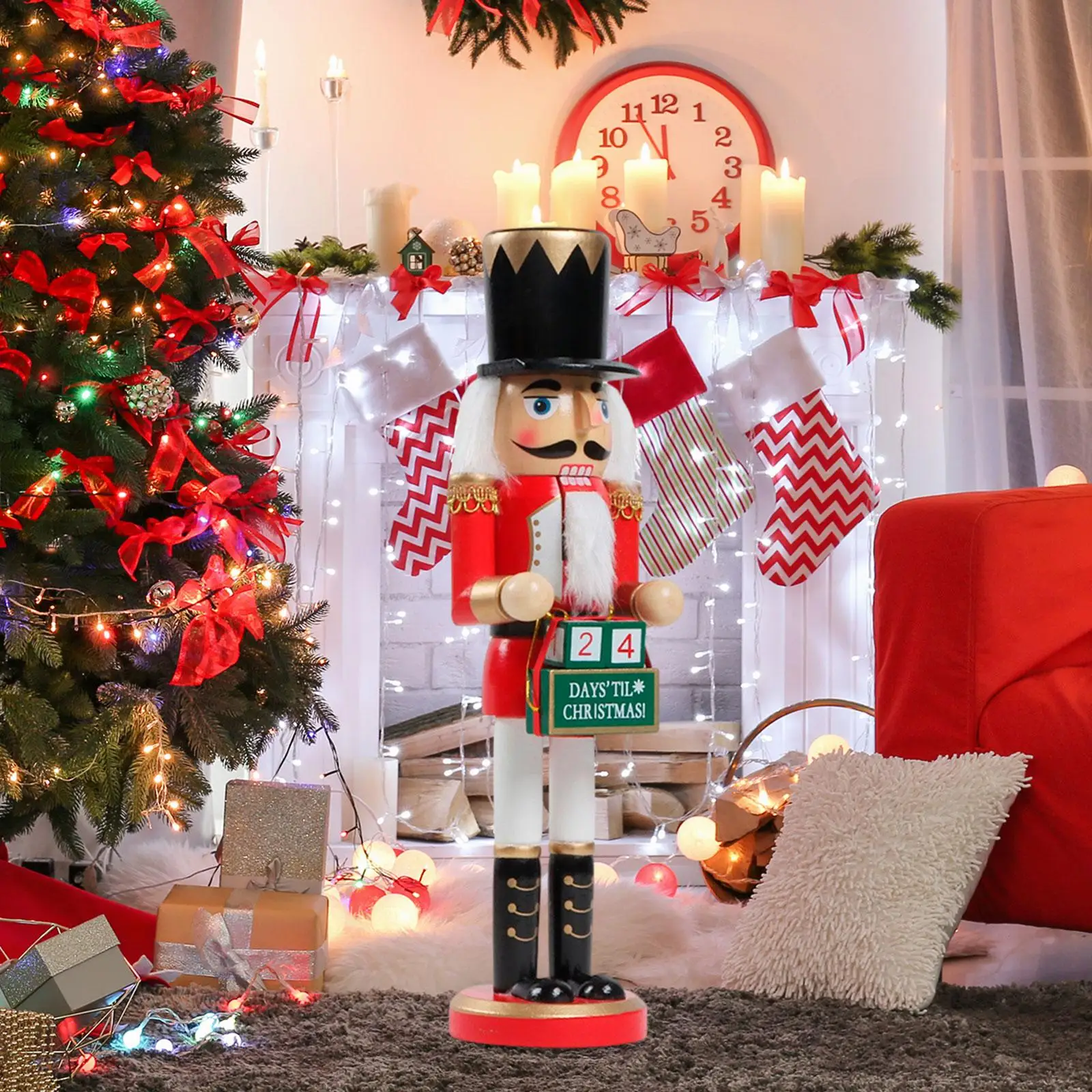 Cascanueces de madera soldado para perro decoración Navidad clásico