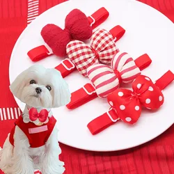 50 Uds. De pajaritas rojas para perros y cachorros, corbatas a la moda para perros pequeños y gatos, Collar con pajarita para perros, regalo, productos para el cuidado de mascotas