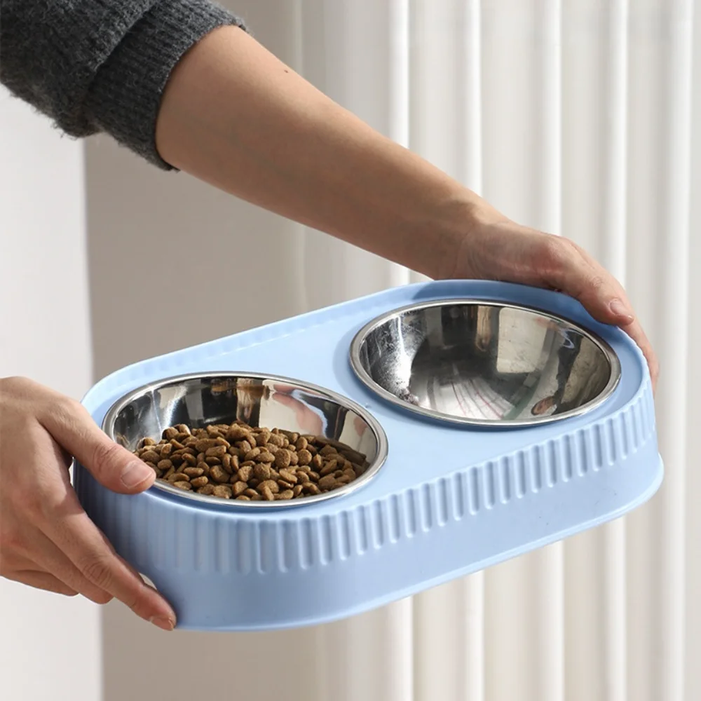 Comedero elevado doble de acero inoxidable para perros y gatos - imagen 3