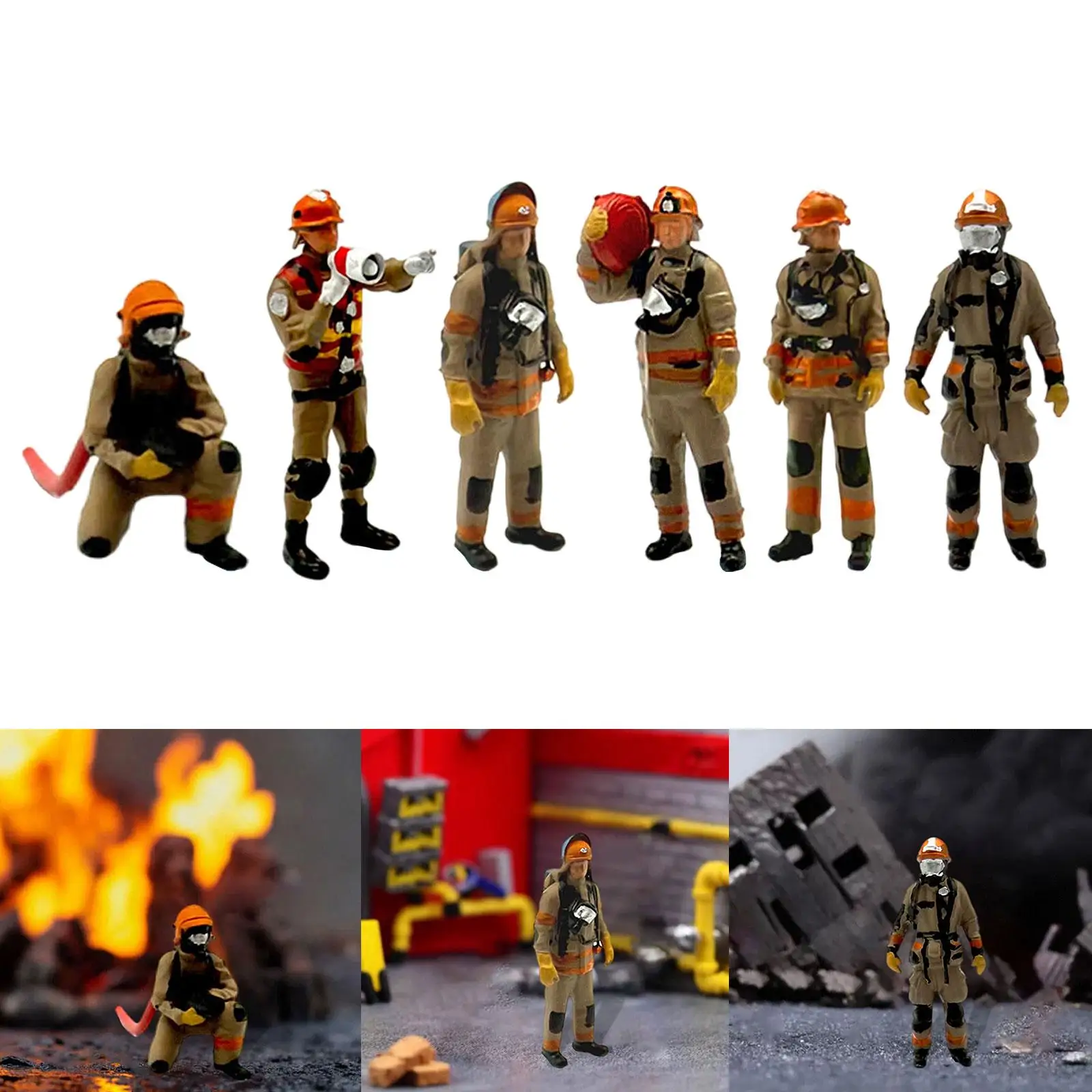 1/64 Scale Firefighter Figure Mini Tiny People Model Diorama Action Figures for Micro Landscapes Photography Props Decoration 1/64 Scale Firefighter Figure Mini Tiny People Model Diorama Action Figures for Micro Landscapes Photography Props Decoration