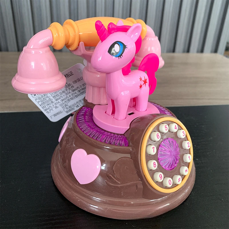 My Little Pony-teléfono de simulación de Anime Kawaii para bebé, máquina de cuentos musicales de educación temprana, juguete de iluminación para niños, juguete de regalo fijo