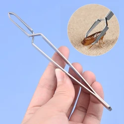 Herramienta para quitar garrapatas de acero inoxidable 2 en 1, pinzas profesionales para quitar pulgas y garrapatas con gancho de aseo para mascotas y humanos