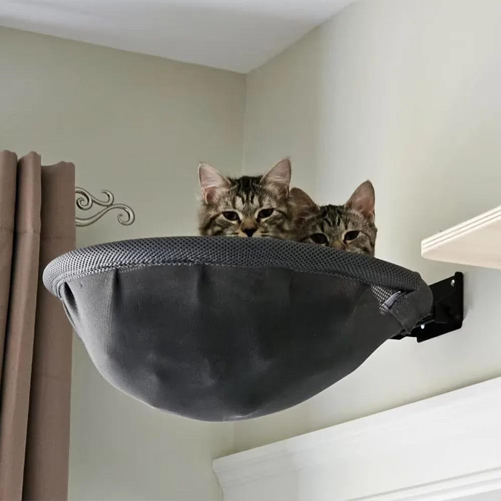 Hamaca para gatos montada en la pared, cama plegable para gatos, muebles de paredes para gatos, gatitos, jugar, descansar, escalar, suministros para mascotas - imagen 4