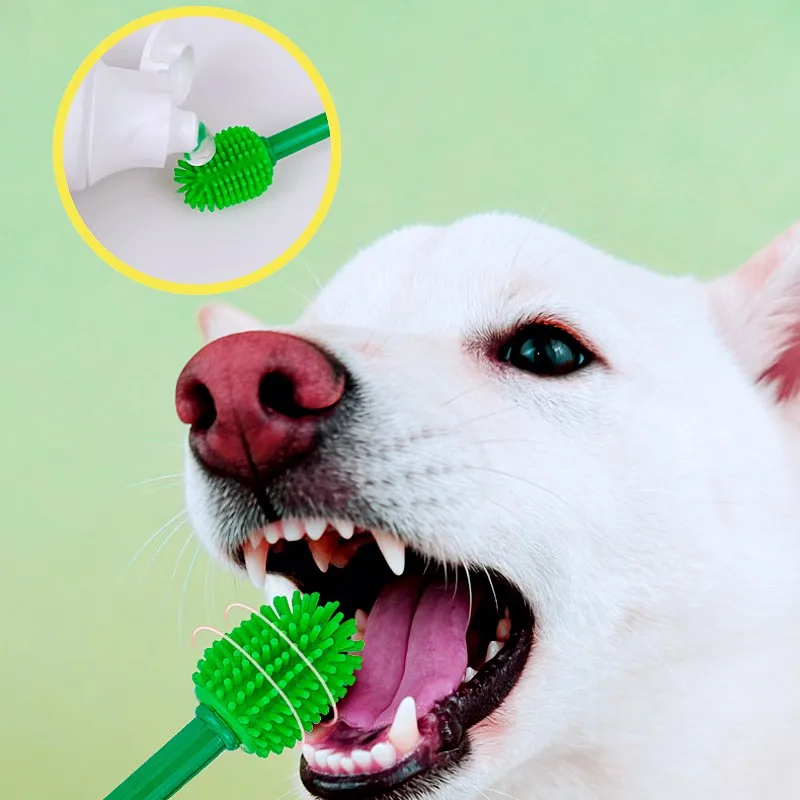 Cepillo dental para perros de doble cabezal limpieza bucal 360 grados - imagen 4