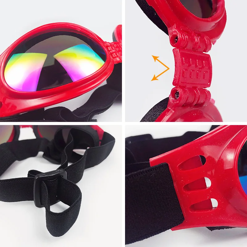 Gafas de sol plegables para perros, lentes ajustables para mascotas, Anti-Uv, con correa ajustable, suministros para perros - imagen 5