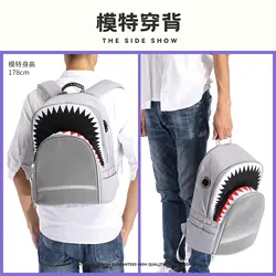 Mochila transportadora transparente diseño tiburón para gatos y perros