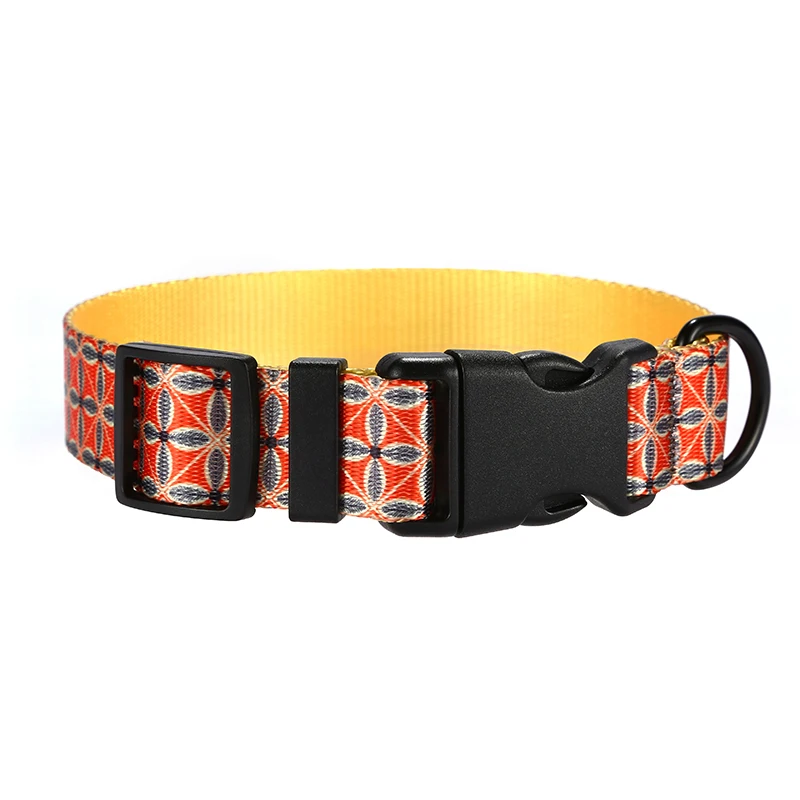 PLATTCO collares para perros medianos y pequeños únicos GOLDEN AUTUMN hebilla de plástico negro de alta calidad más hebilla de aleación de zinc 5 tamaños PDC304 - imagen 5