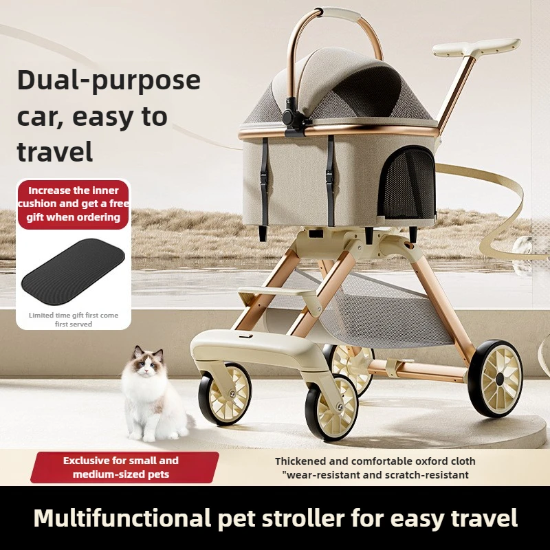 Coche ligera para gatos y perros pequeños – Plegable y desmontable - imagen 2