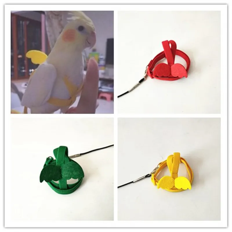 Correa de arnés para pájaros de Cable largo, cuerda de entrenamiento antimordida, chaleco decorativo ligero para periquitos y loros, cuerda para pájaros pequeños de cacatúa - imagen 4