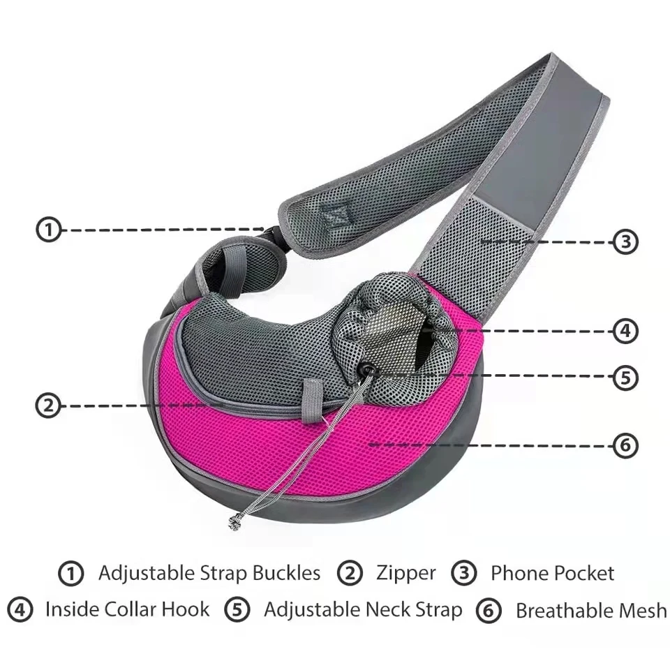 Jopet-Bolso de hombro para mascotas, bolsa de viaje para perros, de malla Oxford, cómodo, S/L - imagen 2