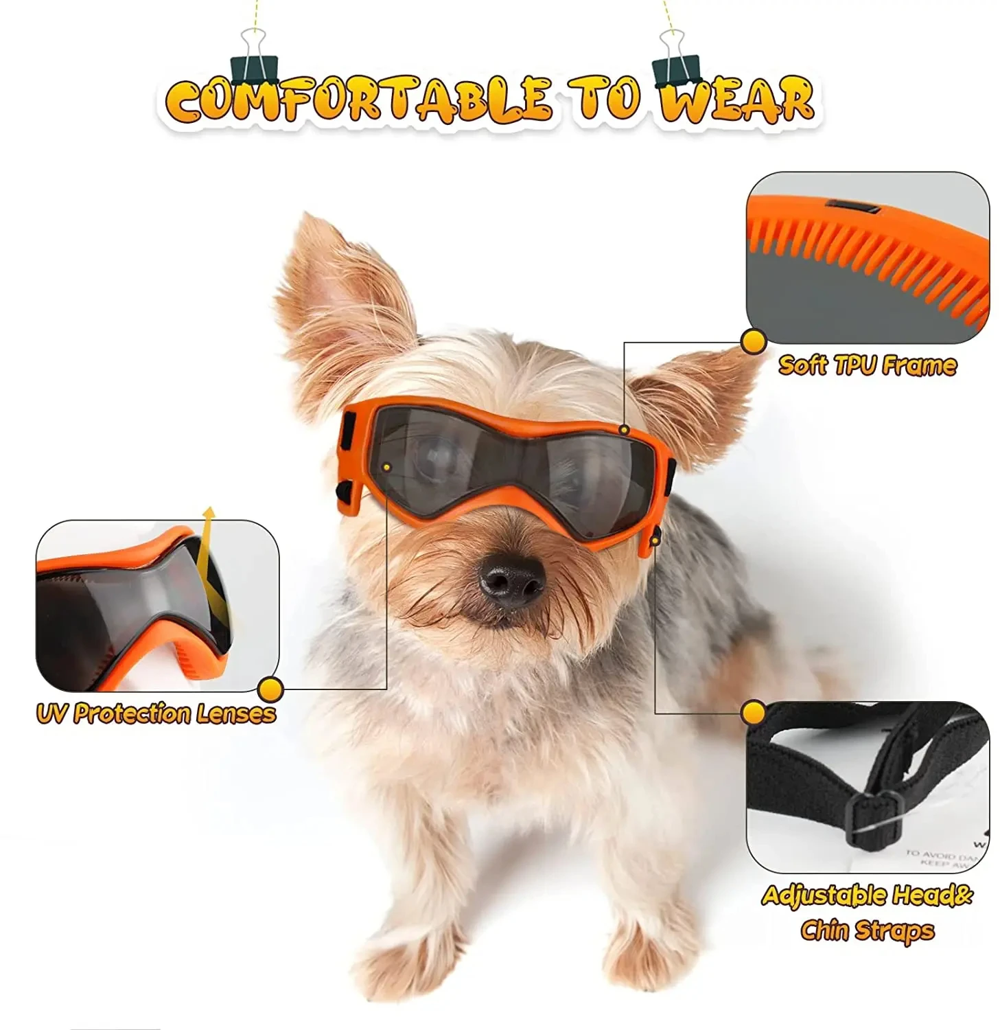 Gafas para perros de razas pequeñas, gafas de sol para perros de razas pequeñas, gafas de protección UV para cachorros pequeños, conducción al aire libre - imagen 4